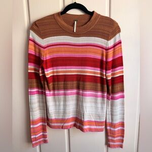 Free People Striped Multicolor Women's Top Sz medium